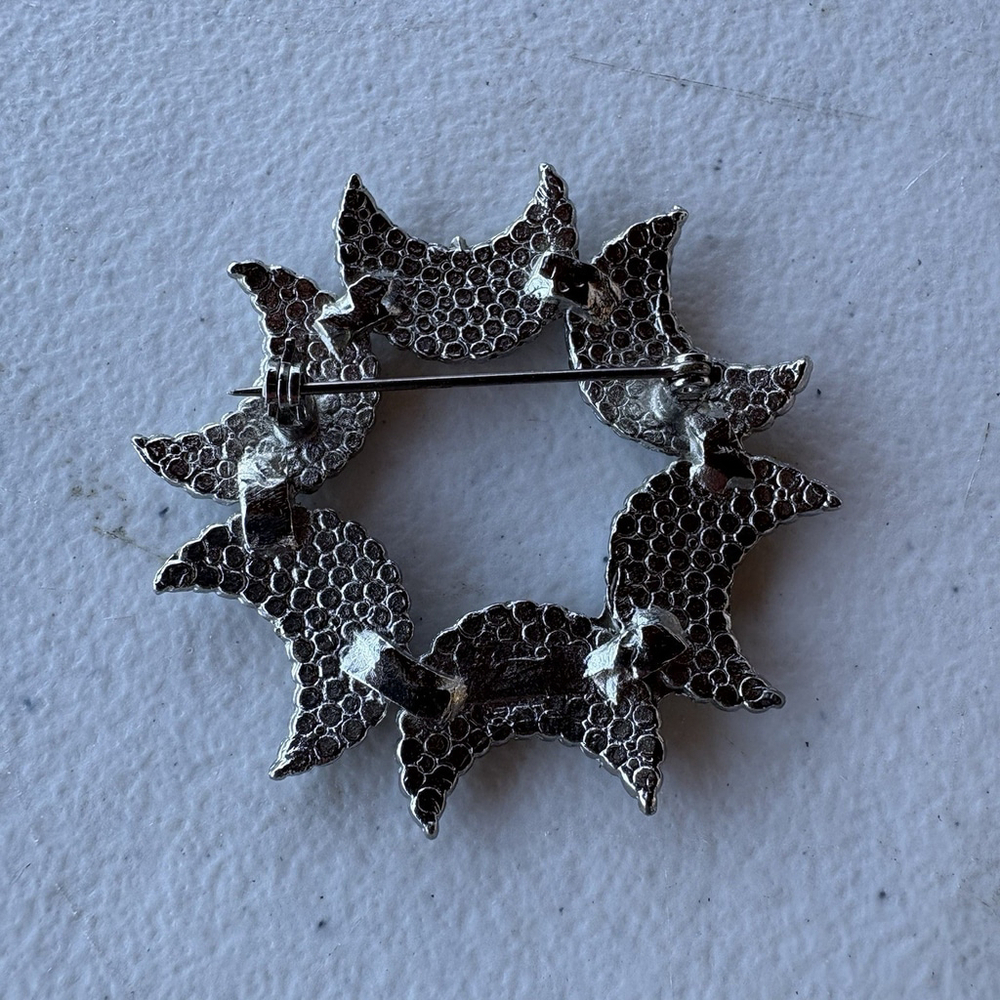 Vintage Rhinestone Crescent Moon Brooch Pin Celestial Astrology Tarot Mystical - Picture 5 of 5